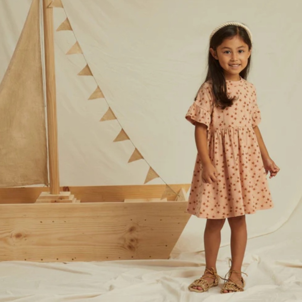 Rylee + Cru Babydoll Dress – Starfish Print 6-12 months